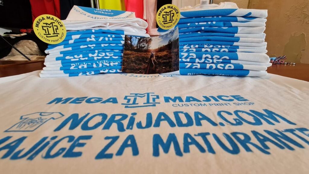 Donated t-shirts for the dog shelter - single-colour screen print