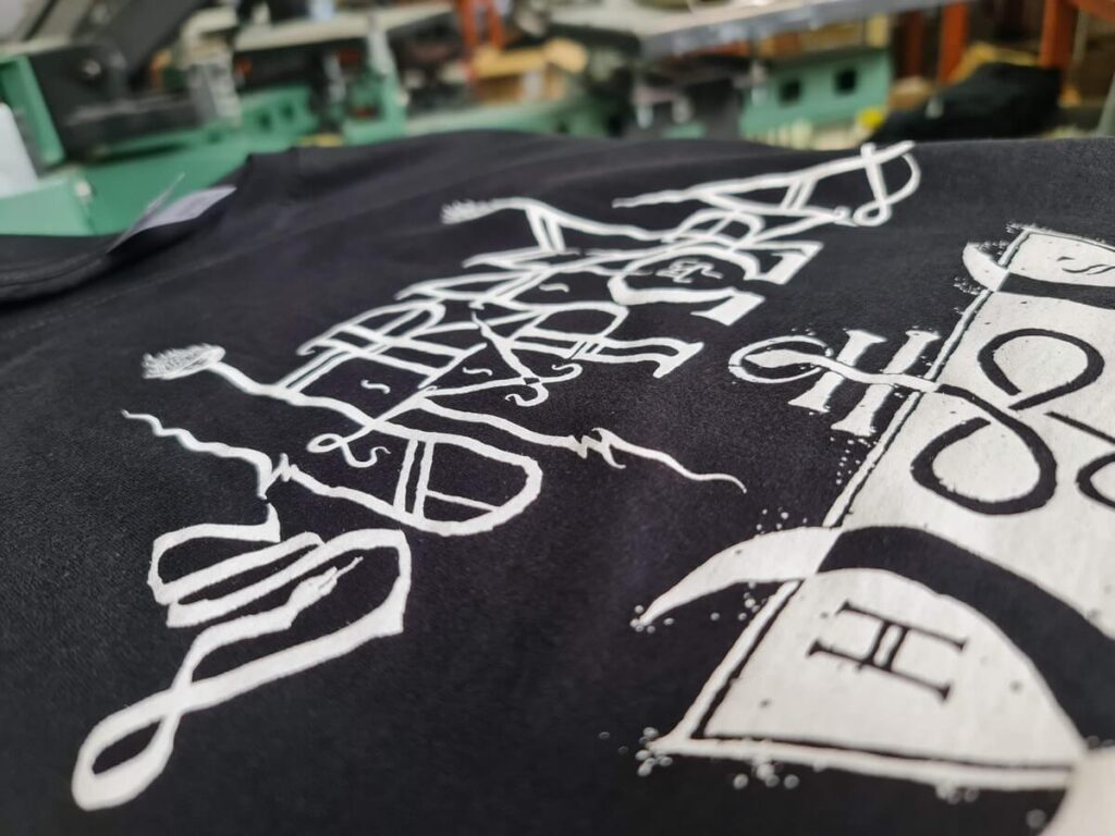 Screen-printed band t-shirts - single-colour white screen print